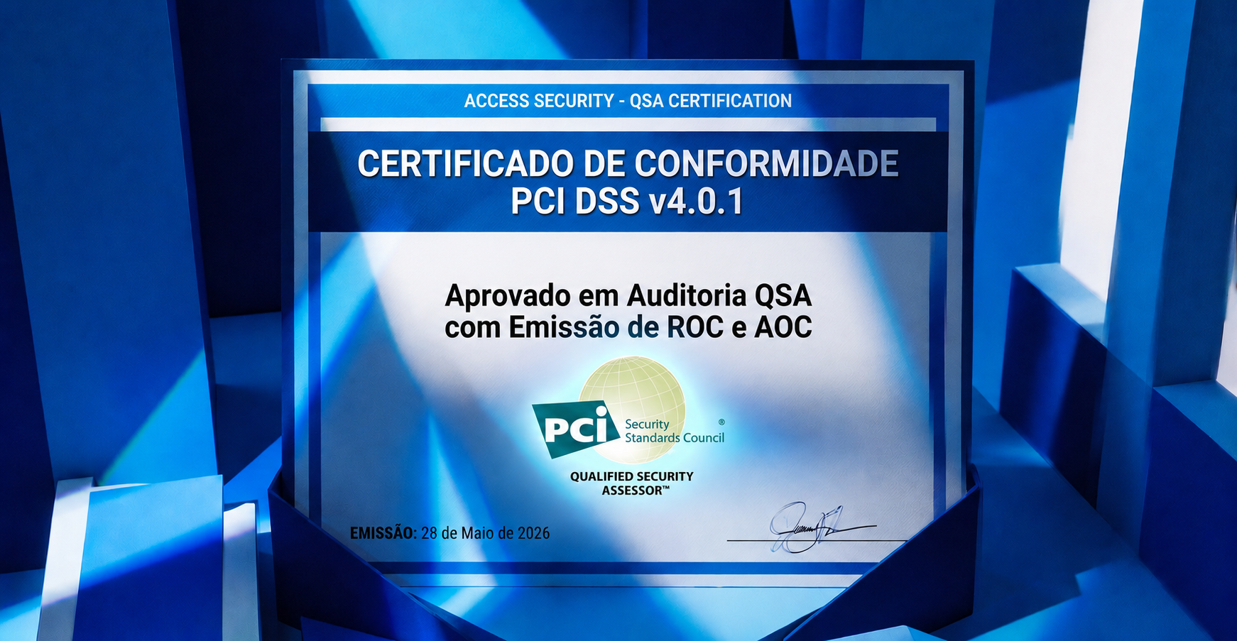 Diagrama: etapas da certificação PCI DSS — da GAP Analysis à emissão da AOC