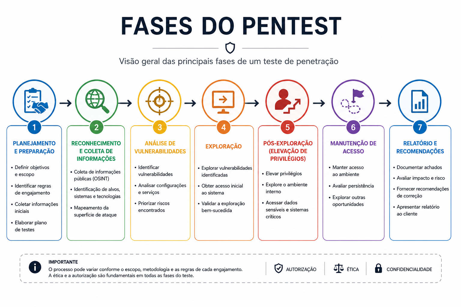 Diagrama das fases de um pentest profissional